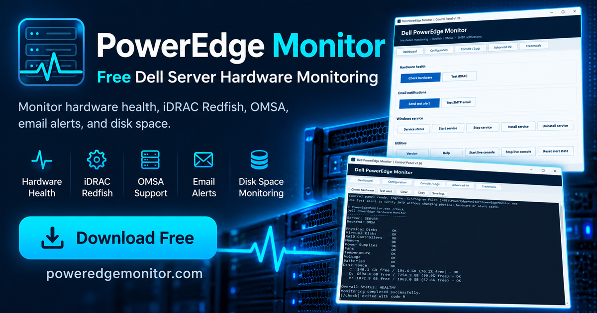 PowerEdge Monitor — Free Dell Server Hardware Monitoring